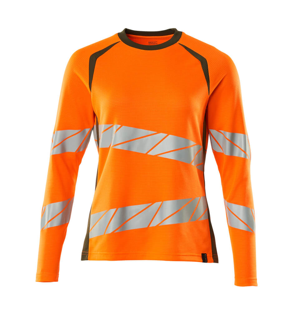 Langarmshirt ACCELERATE SAFE warnschutz-orange/moosgrün