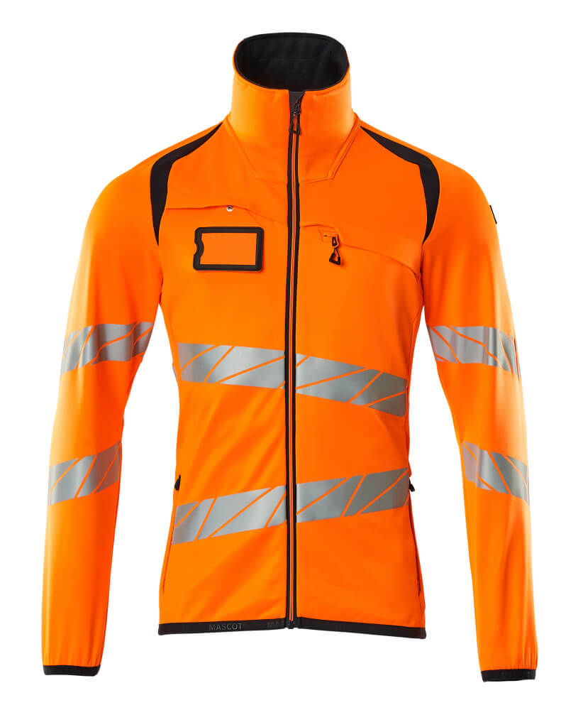 Fleecepullover mit Reißverschluss ACCELERATE SAFE hi-vis orange/dark navy