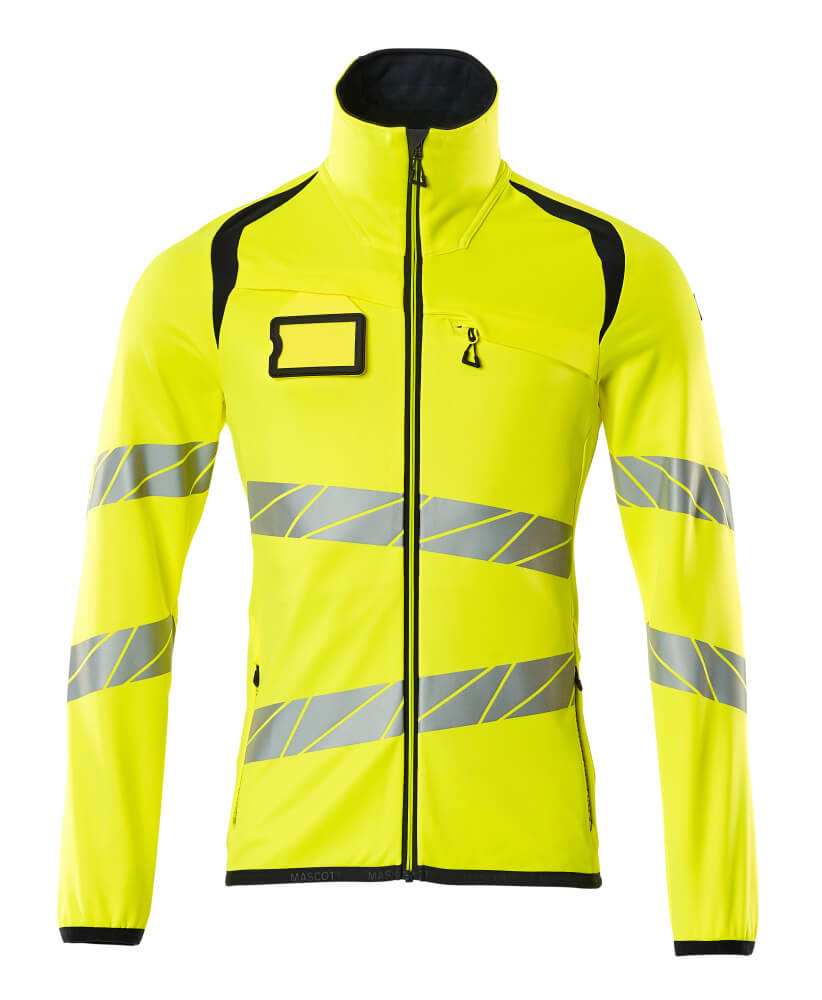 Fleecepullover mit Reißverschluss ACCELERATE SAFE hi-vis yellow/dark navy