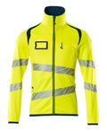 Fleecepullover mit Reißverschluss ACCELERATE SAFE hi-vis yellow/dark petroleum