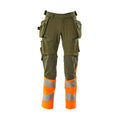 Arbeitshose mit Holstertaschen ACCELERATE SAFE moss green/hi-vis orange