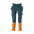 Arbeitshose mit Holstertaschen ACCELERATE SAFE dark petroleum/hi-vis orange