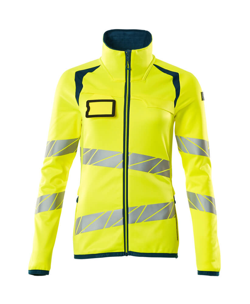 Fleecepullover mit Reißverschluss ACCELERATE SAFE hi-vis yellow/dark petroleum