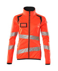 Fleecepullover mit Reißverschluss ACCELERATE SAFE hi-vis red/dark navy