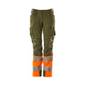 Arbeitshose mit Kniepolstertaschen ACCELERATE SAFE moss green/hi-vis orange