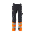 Arbeitshose mit Kniepolstertaschen ACCELERATE SAFE dark navy/hi-vis orange