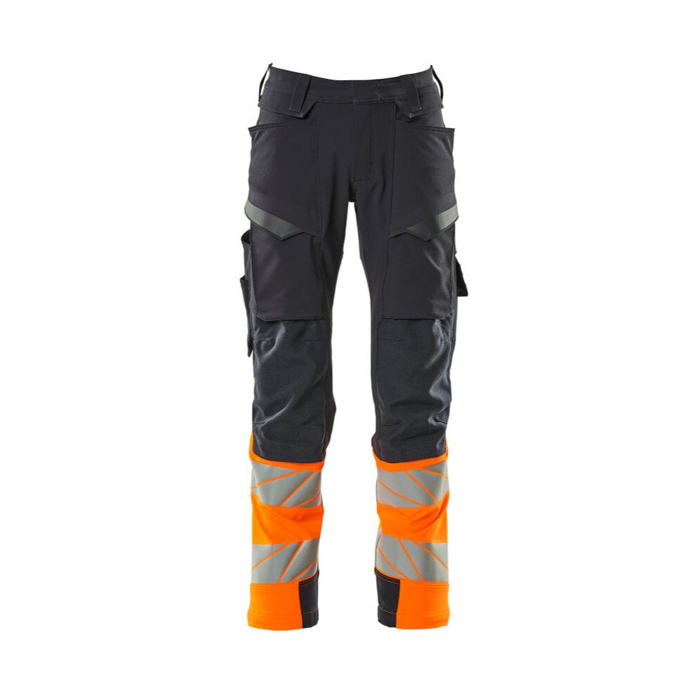 Arbeitshose mit Kniepolstertaschen ACCELERATE SAFE dark navy/hi-vis orange
