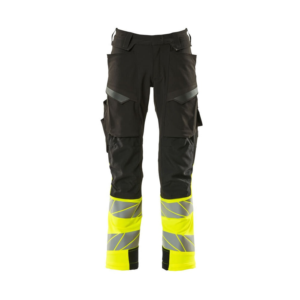 Arbeitshose mit Kniepolstertaschen ACCELERATE SAFE black/hi-vis yellow