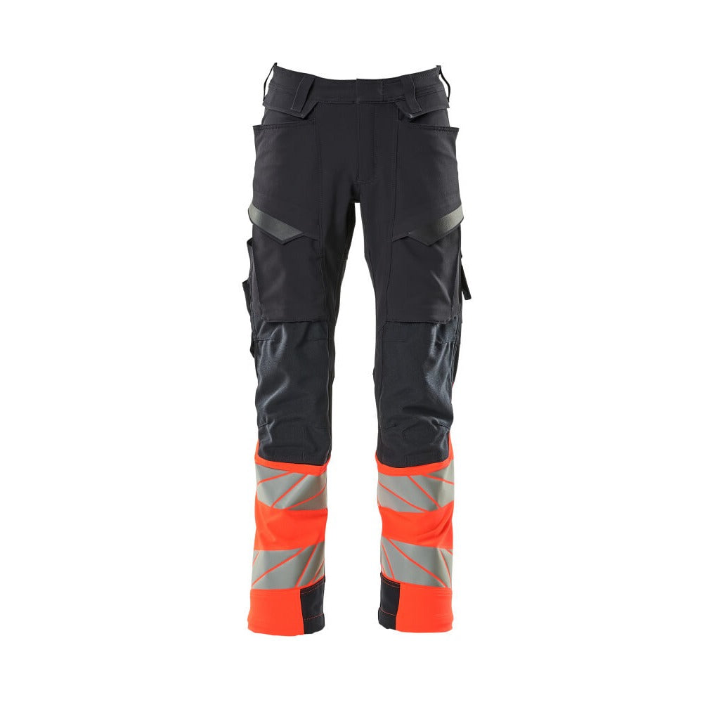 Arbeitshose mit Kniepolstertaschen ACCELERATE SAFE dark navy/hi-vis red