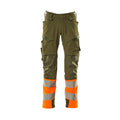 Arbeitshose mit Kniepolstertaschen ACCELERATE SAFE moss green/hi-vis orange