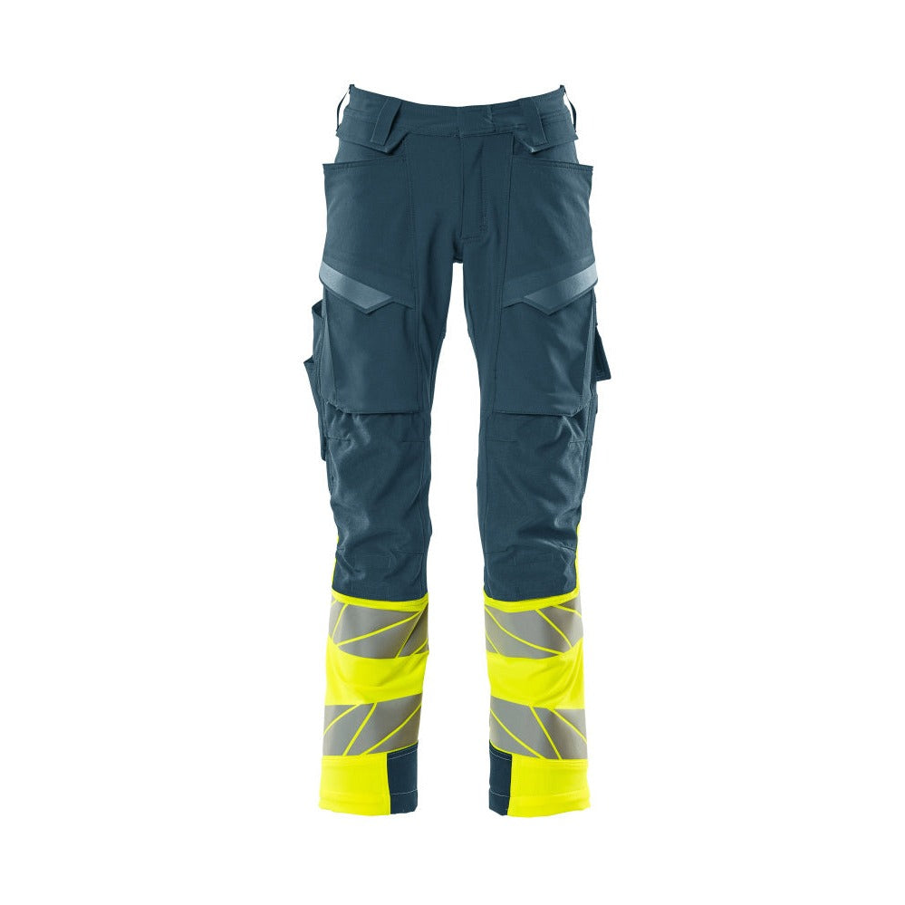 Arbeitshose mit Kniepolstertaschen ACCELERATE SAFE dark petroleum/hi-vis yellow