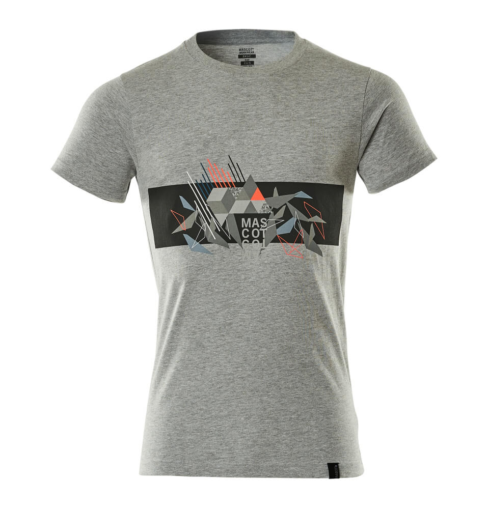 T-Shirt ACCELERATE SAFE grey-flecked/hi-vis red