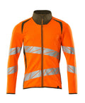 Sweatshirt mit Reißverschluss ACCELERATE SAFE hi-vis orange/moss green