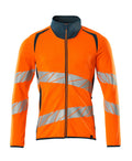 Sweatshirt mit Reißverschluss ACCELERATE SAFE hi-vis orange/dark petroleum