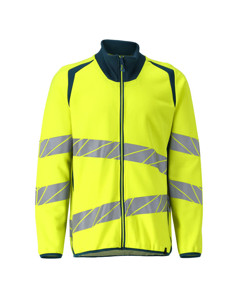 Sweatshirt mit Reißverschluss ACCELERATE SAFE hi-vis yellow/dark petroleum