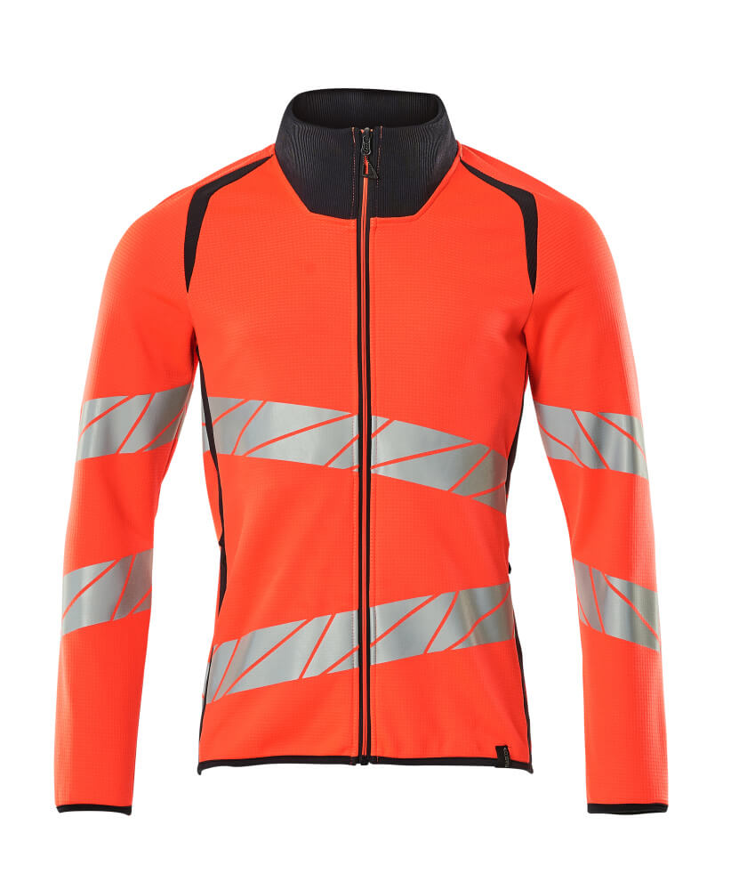 Sweatshirt mit Reißverschluss ACCELERATE SAFE hi-vis red/dark navy