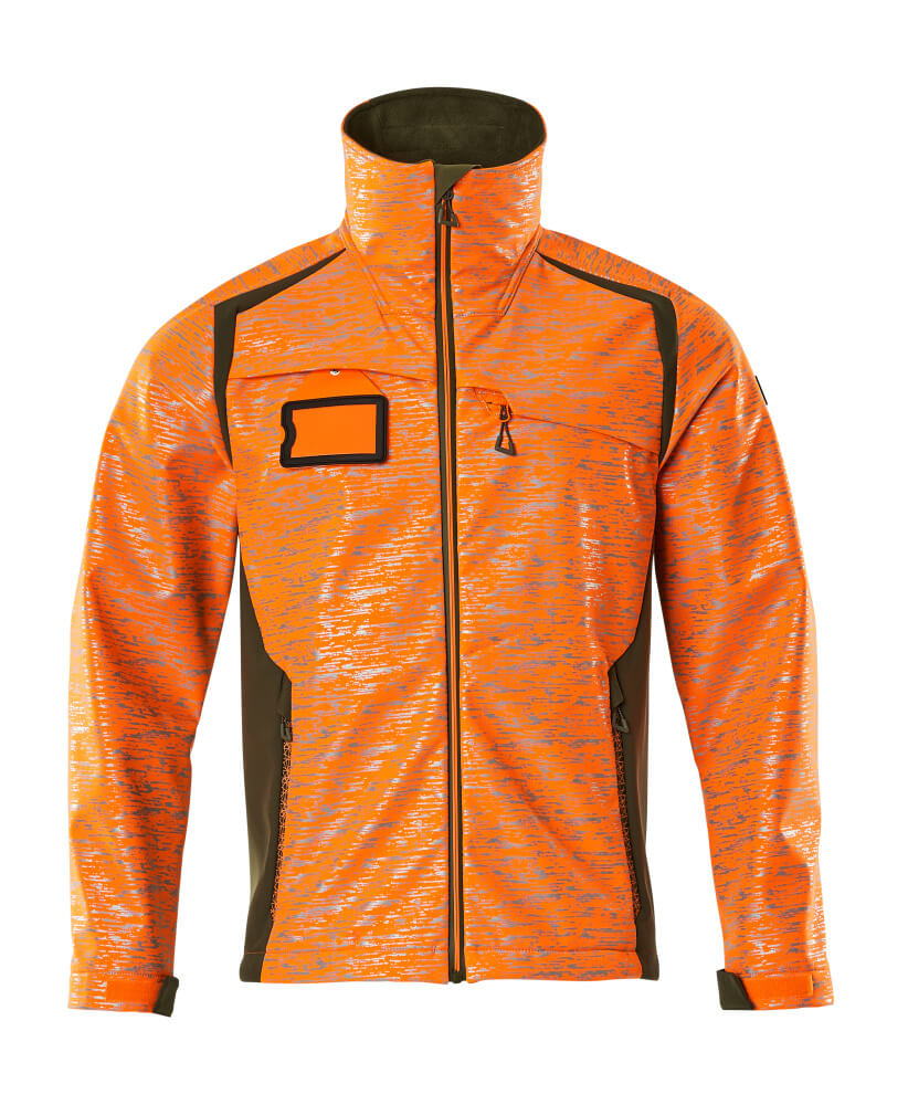 Softshell-Jacke ACCELERATE SAFE hi-vis orange/moss green