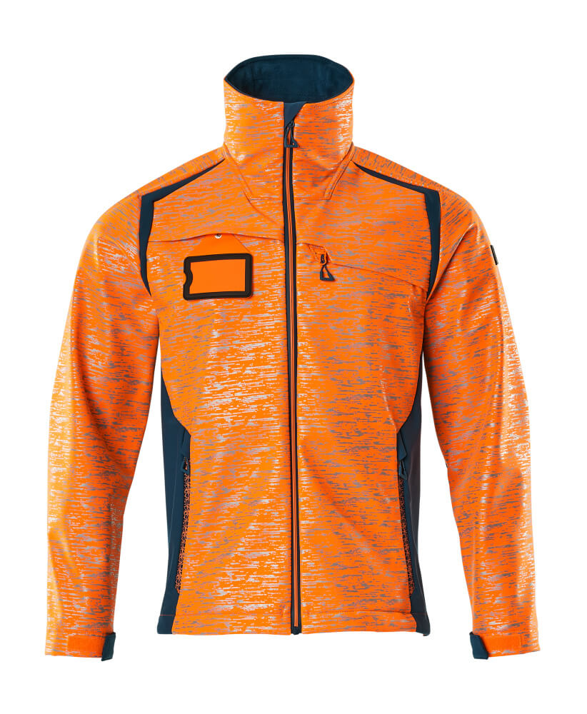 Softshell-Jacke ACCELERATE SAFE hi-vis orange/dark petroleum