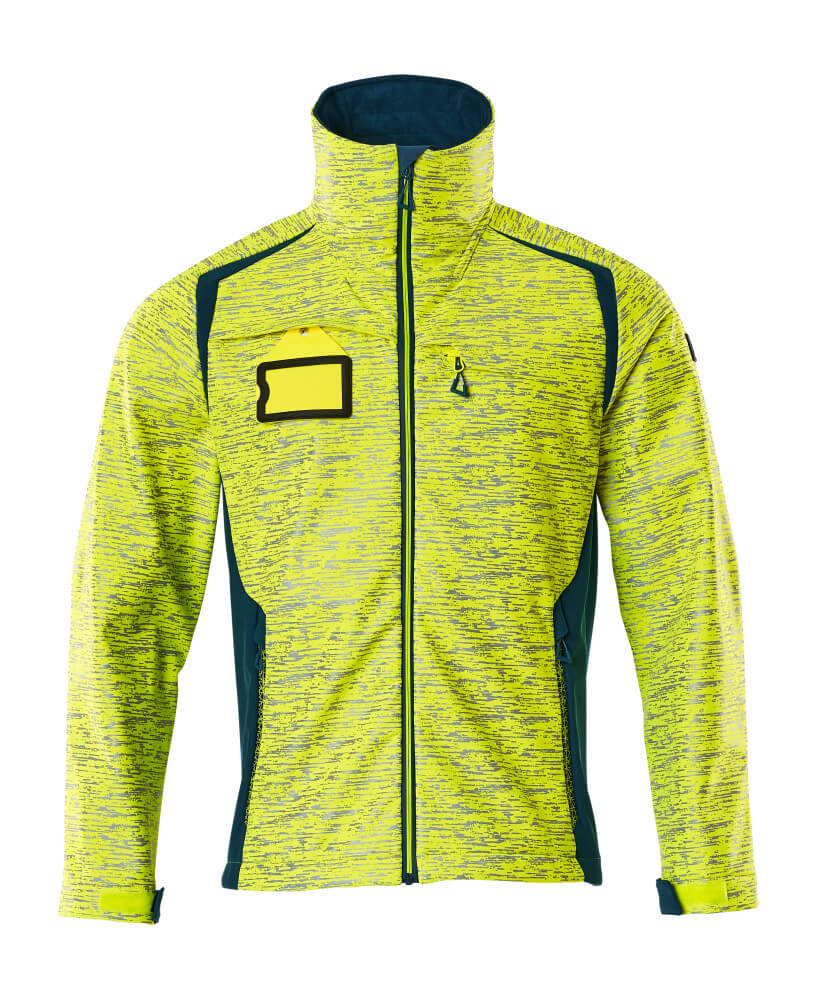Softshell-Jacke ACCELERATE SAFE hi-vis yellow/dark petroleum
