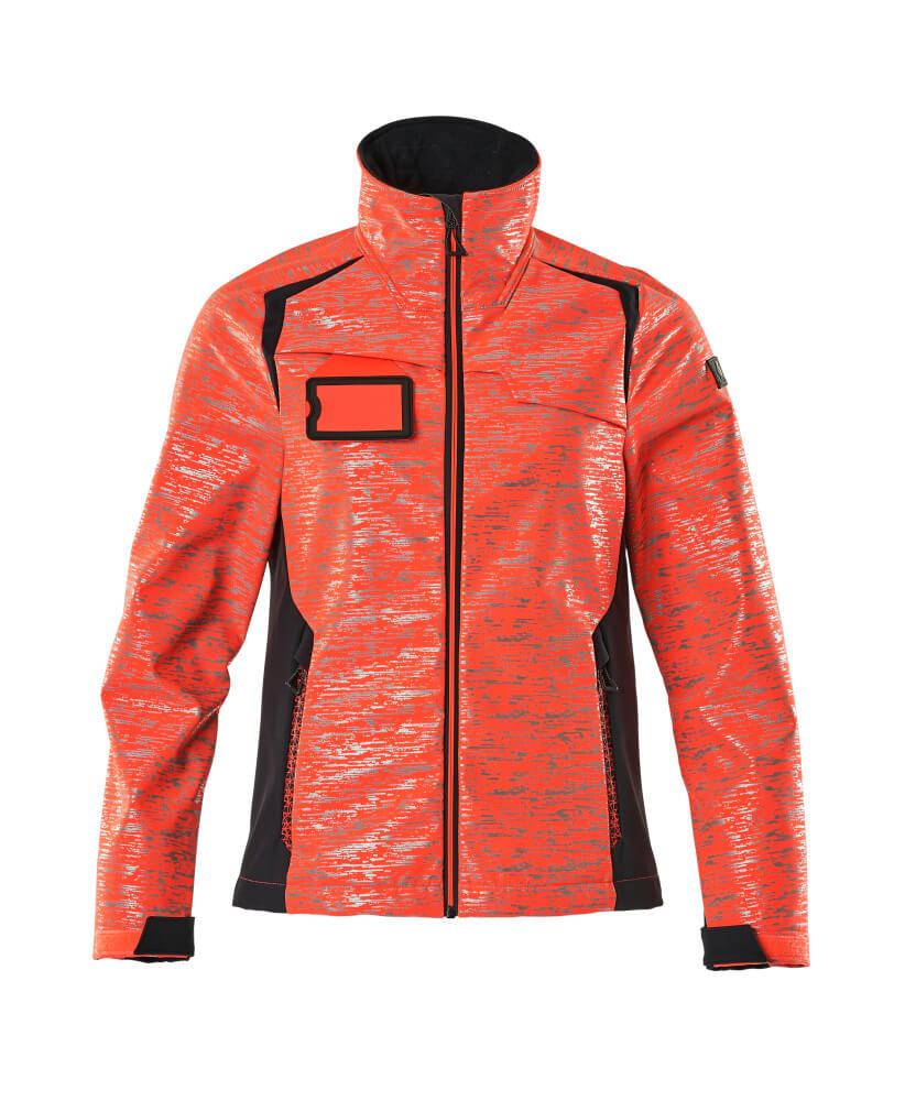 Softshell-Jacke ACCELERATE SAFE hi-vis red/dark navy