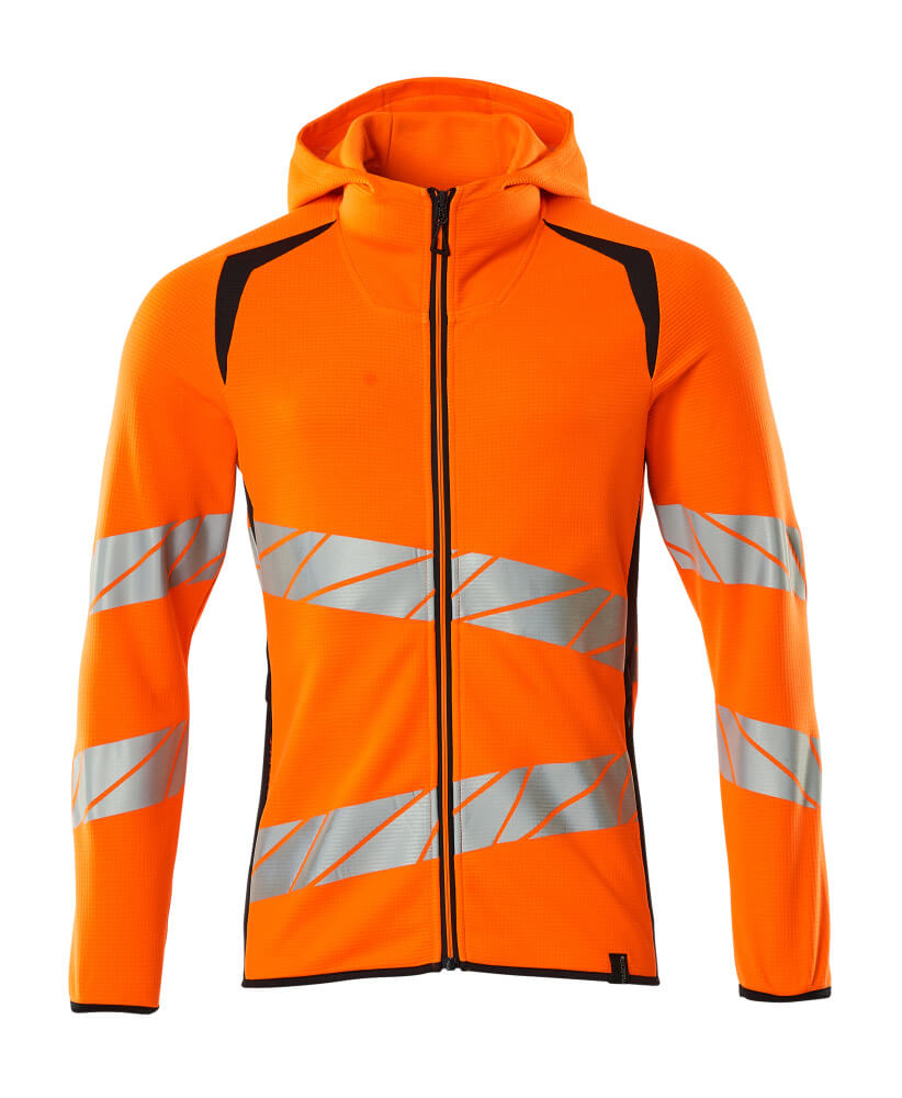 Hoodie mit Reißverschluss ACCELERATE SAFE hi-vis orange/dark navy