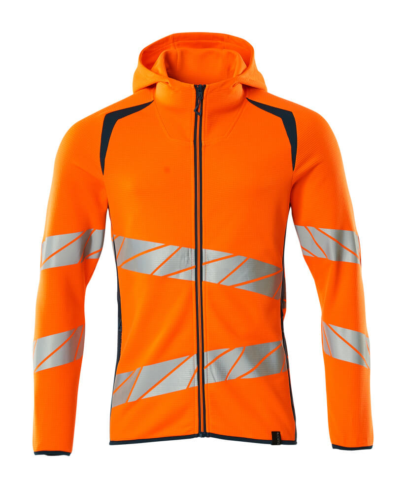 Hoodie mit Reißverschluss ACCELERATE SAFE hi-vis orange/dark petroleum