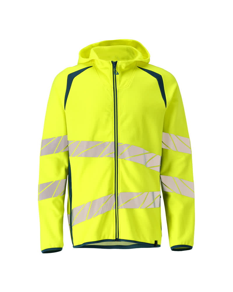 Hoodie mit Reißverschluss ACCELERATE SAFE hi-vis yellow/dark petroleum