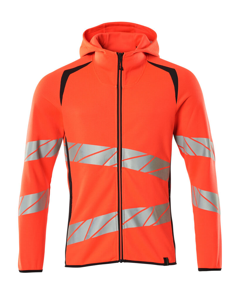 Hoodie mit Reißverschluss ACCELERATE SAFE hi-vis red/dark navy