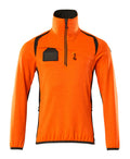 Fleecepullover mit kurzem Reißverschluss ACCELERATE SAFE hi-vis orange/dark anthracite