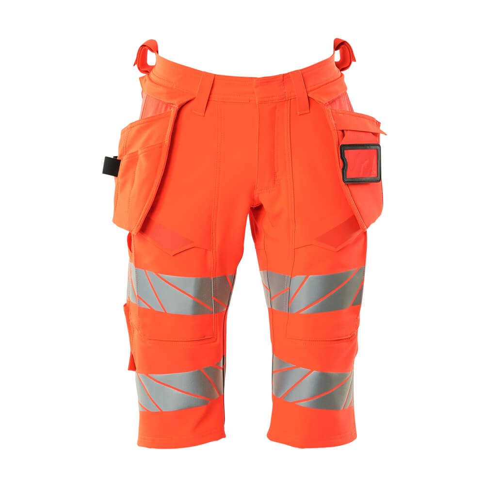 Shorts, long, with holster pockets ACCELERATE SAFE warnschutz-rot