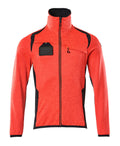 Fleecepullover mit Reißverschluss ACCELERATE SAFE hi-vis red/dark navy