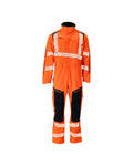 Boilersuit with kneepad pockets ACCELERATE SAFE hi-vis orange/dark navy