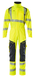 Boilersuit with kneepad pockets ACCELERATE SAFE hi-vis yellow/dark navy