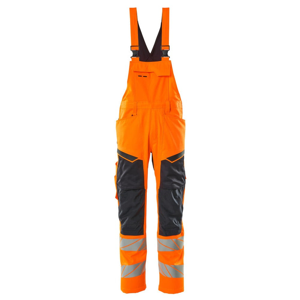 Latzhose mit Kniepolstertaschen ACCELERATE SAFE hi-vis orange/dark navy