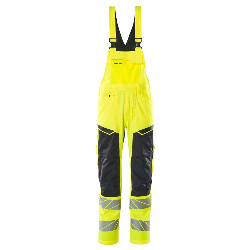 Latzhose mit Kniepolstertaschen ACCELERATE SAFE hi-vis yellow/dark navy