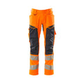 Arbeitshose mit Kniepolstertaschen ACCELERATE SAFE hi-vis orange/dark navy