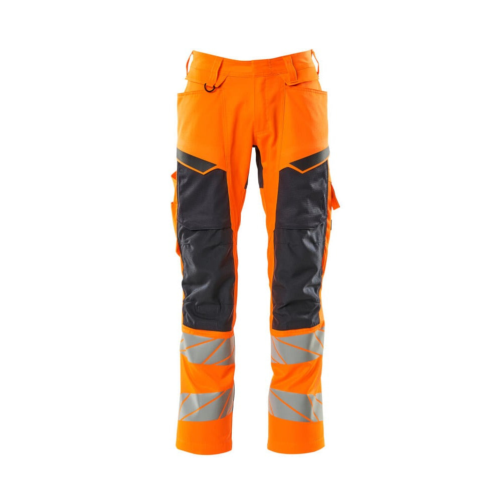Arbeitshose mit Kniepolstertaschen ACCELERATE SAFE hi-vis orange/dark navy