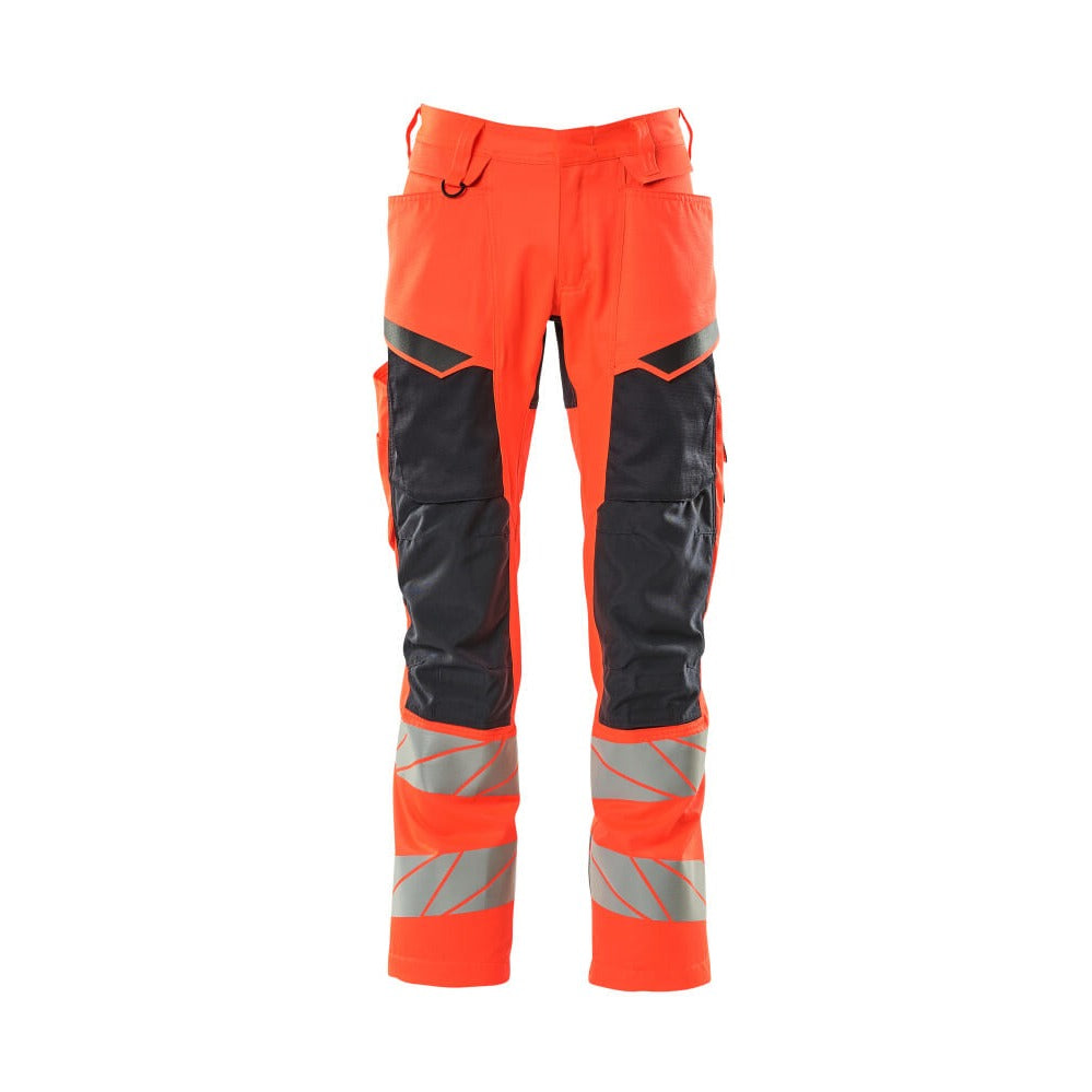 Arbeitshose mit Kniepolstertaschen ACCELERATE SAFE hi-vis red/dark navy