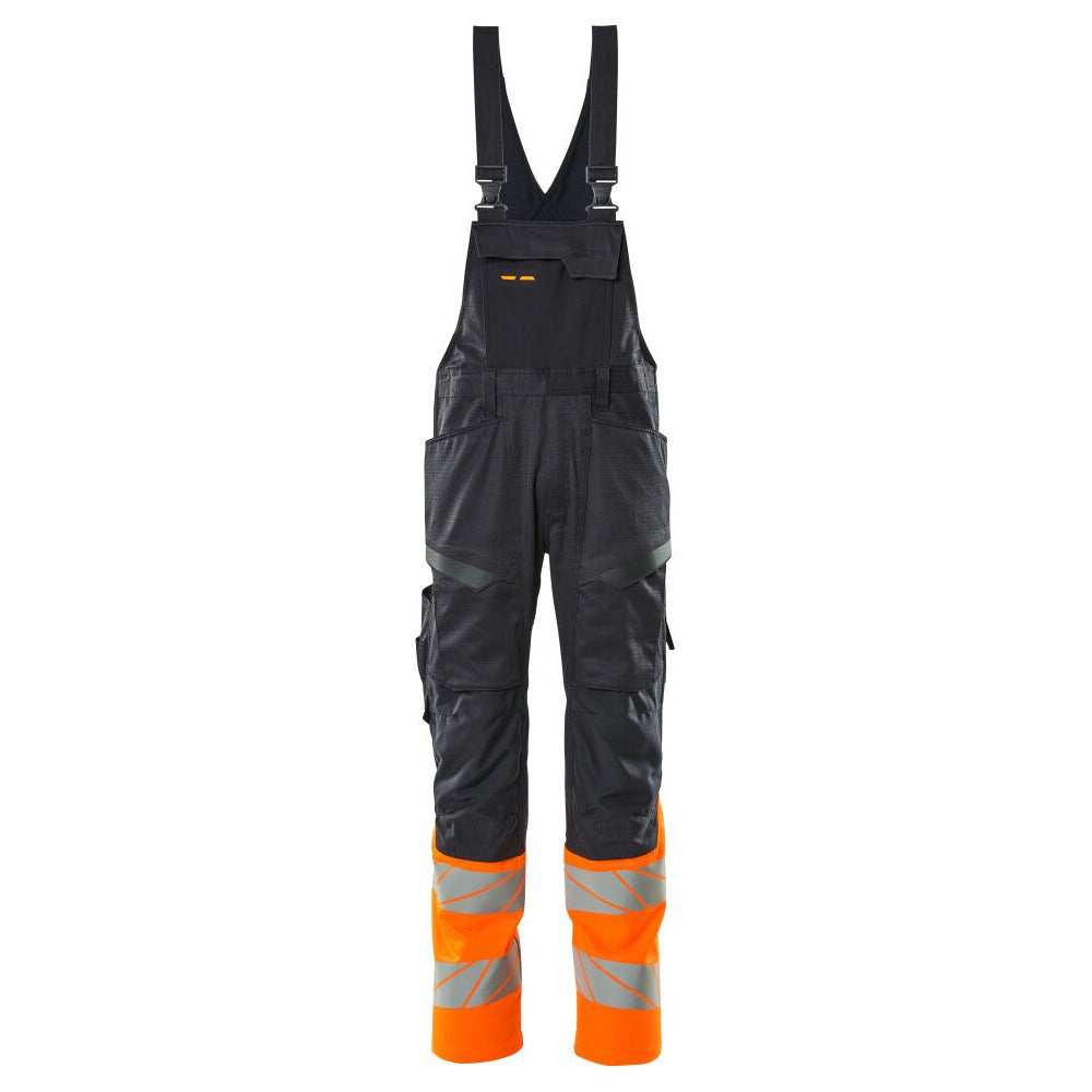 Latzhose mit Kniepolstertaschen ACCELERATE SAFE dark navy/hi-vis orange