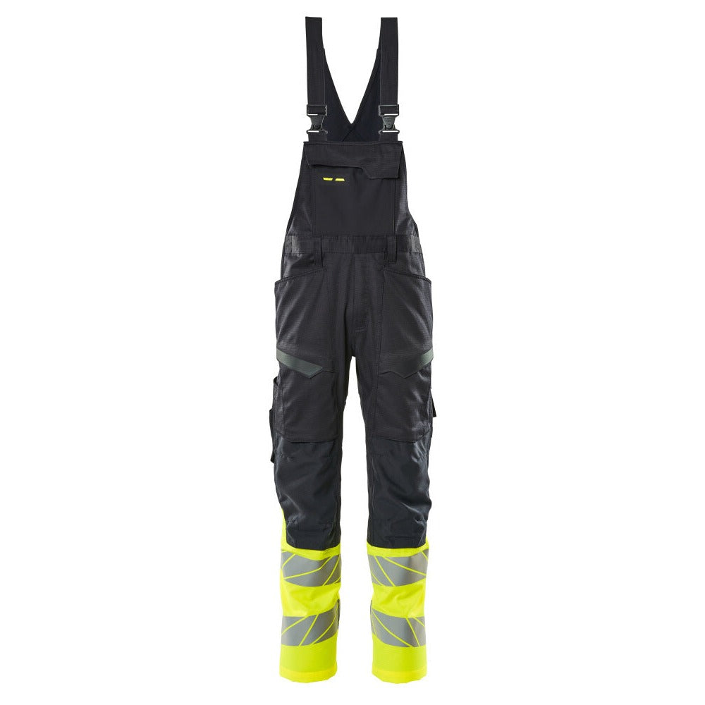 Latzhose mit Kniepolstertaschen ACCELERATE SAFE dark navy/hi-vis yellow