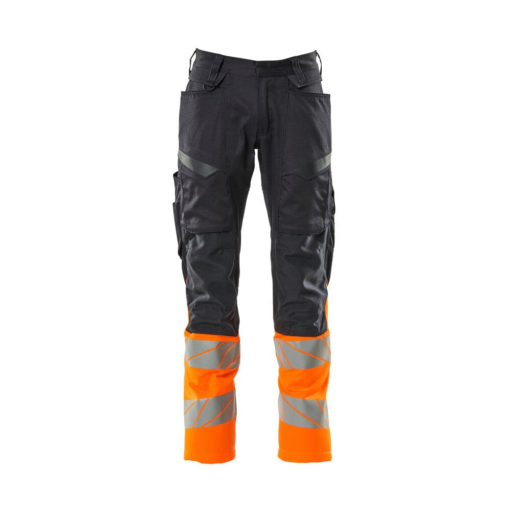 Arbeitshose mit Kniepolstertaschen ACCELERATE SAFE dark navy/hi-vis orange