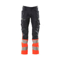 Arbeitshose mit Kniepolstertaschen ACCELERATE SAFE dark navy/hi-vis red