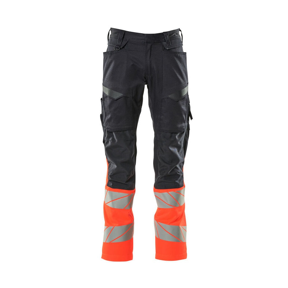 Arbeitshose mit Kniepolstertaschen ACCELERATE SAFE dark navy/hi-vis red