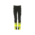 Trousers for children ACCELERATE SAFE black/hi-vis yellow