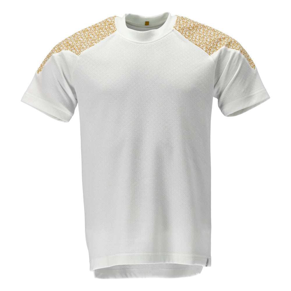 Kurzarm T-Shirt FOOD & CARE white/curry gold