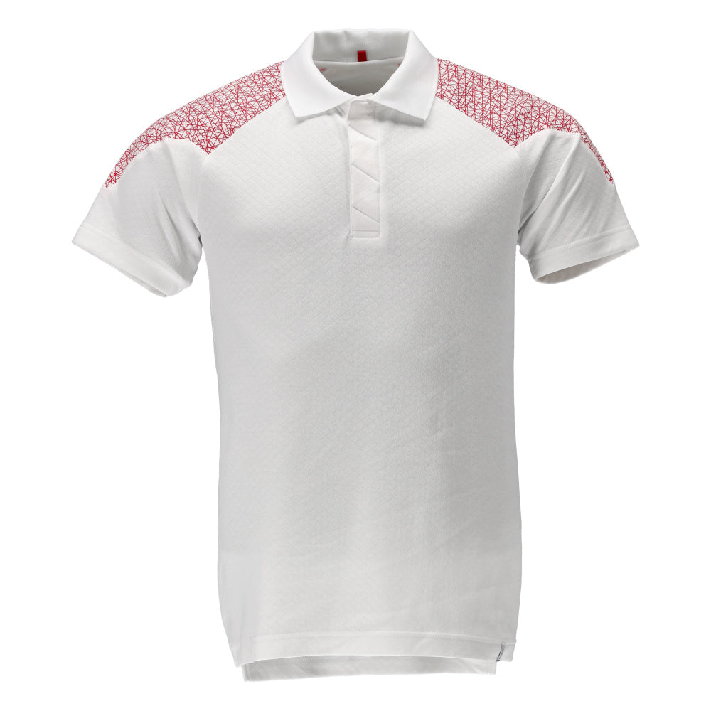 Poloshirt FOOD & CARE white/traffic red