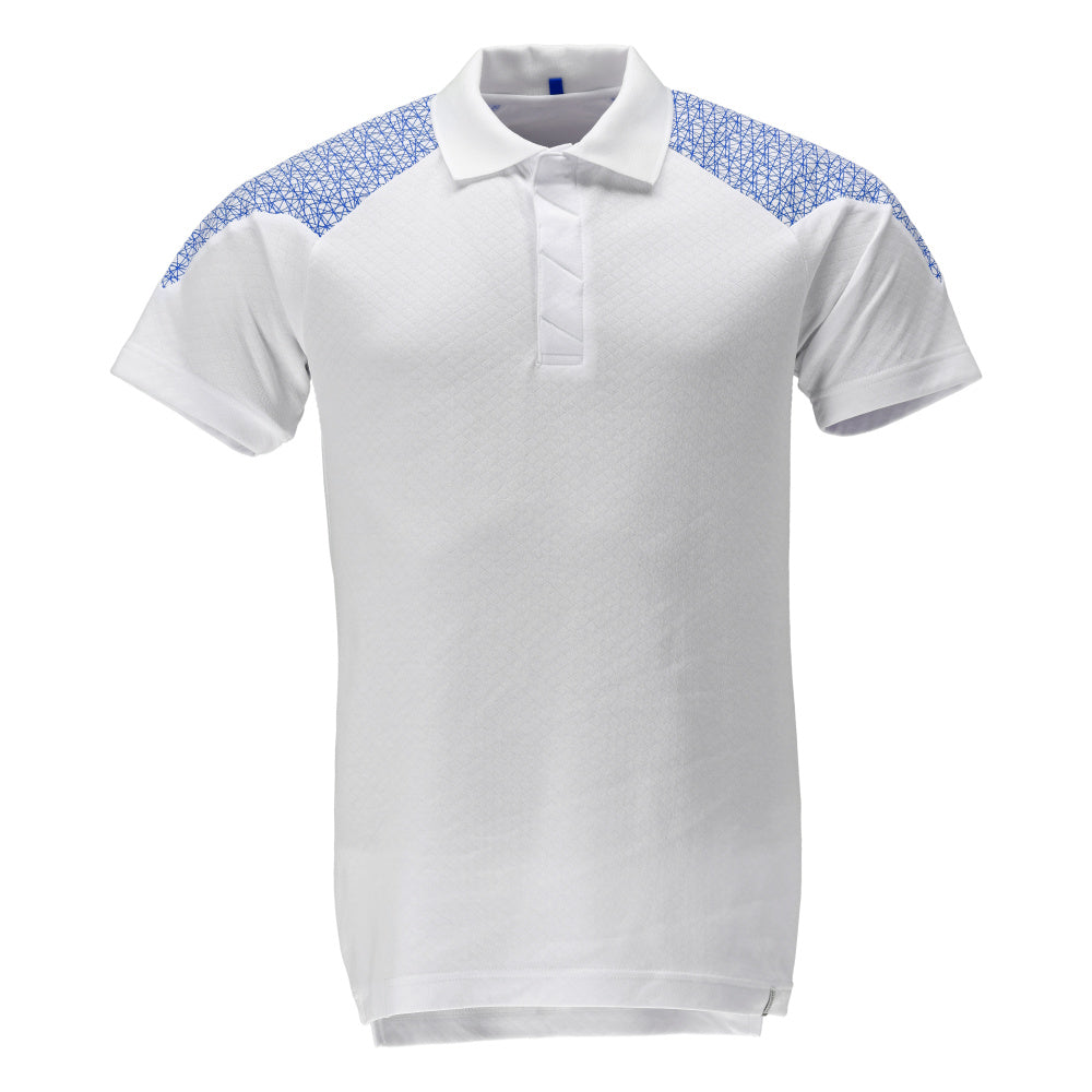 Poloshirt FOOD & CARE white/azure blue