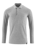Poloshirt langarm CROSSOVER graumeliert