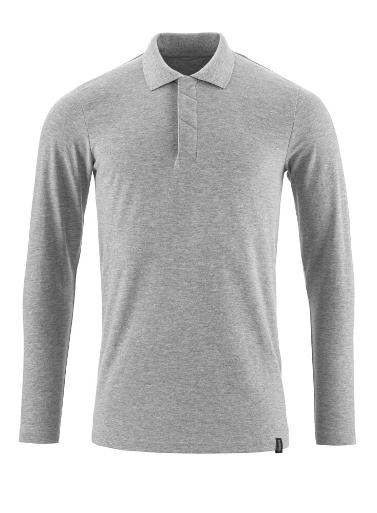 Poloshirt langarm CROSSOVER graumeliert