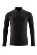 Poloshirt langarm CROSSOVER tiefschwarz